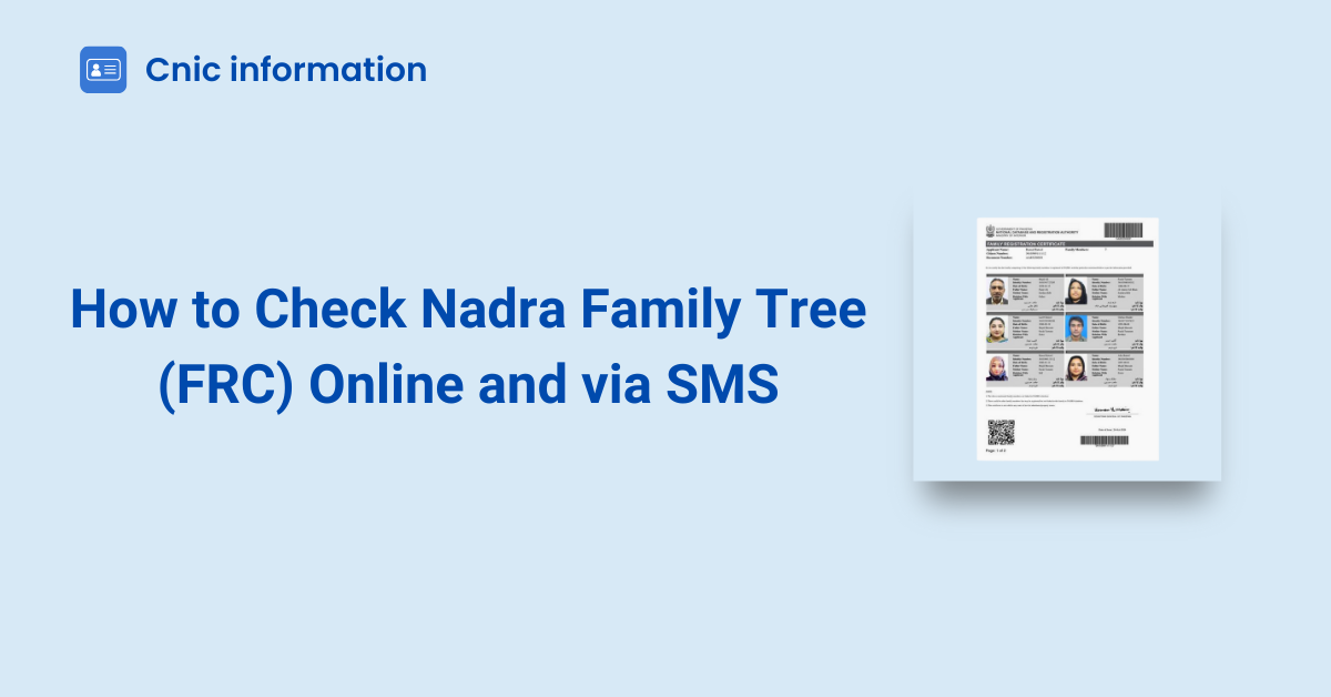 How to Check Nadra Family Tree (FRC) Online and via SMS